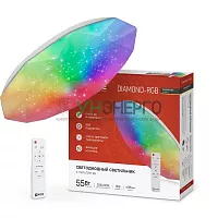 Светильник светодиодный COMFORT DIAMOND-RGB 55Вт 230В 3000-6500К 4400лм 385х75мм с пультом ДУ IN HOME 4690612044576