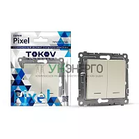 Выключатель 2-кл. СП Pixel 10А IP20 с индикатором механизм беж. TOKOV ELECTRIC TKE-PX-V2I-C02