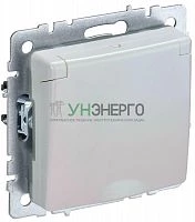 Розетка BRITE РСбш10-3-44-БрЖ 16А IP44 с заземл. защ. шторки с крышкой жемчуж. IEK BR-R16-16-44-K36