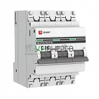 Выключатель автоматический модульный 3п C 16А 4.5кА ВА 47-63 PROxima EKF mcb4763-3-16C-pro