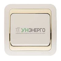 Выключатель 2-кл. СП Mimoza 10А IP20 крем./зол. Makel 12603