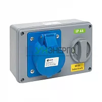 Розетка 1423 2Р+РЕ 32А 220В IP44 с блокировкой и выкл. EKF ps-1423-32-220