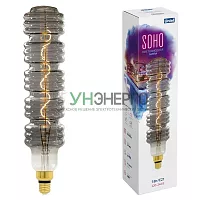 Лампа светодиодная филаментная LED-SF41-5W/SOHO/E27/CW CHROME/SMOKE GLS77CR SOHO спиральный филамент хром./дым. колба Uniel UL-00005921