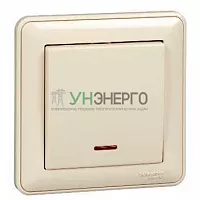 Выключатель 1-кл. СП W59 10А IP20 10AX с подсветкой в сборе сл. кость SE VS110-153-28