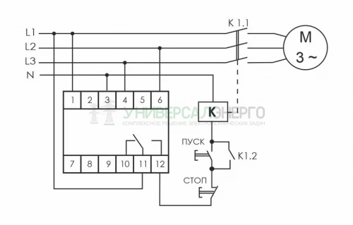 Реле контроля наличия и чередования фаз CKF-317 (монтаж на DIN-рейке 35мм; регулировка порога отключения; 3х400/230+N 8А 1P IP20) F&F EA04.002.006 фото 3