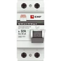 Выключатель дифференциального тока (УЗО) 2п 32А 30мА тип A ВД-100 (электромех.) PROxima EKF elcb-2-32-30-em-a-pro