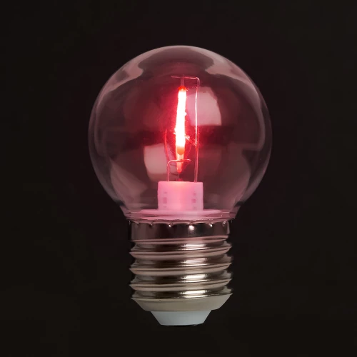 Лампа светодиодная Feron LB-383 Шарик прозрачный E27 2W красный 48933 фото 2