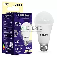 Лампа светодиодная 20Вт А60 3000К Е27 176-264В TOKOV ELECTRIC TKE-A60-E27-20-3K