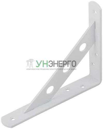 Уголок-кронштейн усиленный 150х125мм бел. КУРС 66101