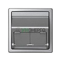 Адаптер на 2 RJ45(12) коннектора 75528; 75540; 75541; 75544-39 75542-30 наклонный Simon73 Loft алюм. 73086-63