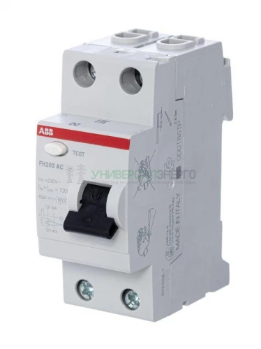 Выключатель дифференциального тока (УЗО) 2п 63А 300мА тип AC FH202AC-63/0.3 2мод. ABB 2CSF202003R3630 фото 2