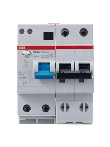 Выключатель автоматический дифференциального тока 2п C 6А 30мА тип AC 6кА DS202 4мод. ABB 2CSR252001R1064 фото 4