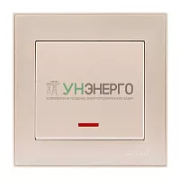 Выключатель 1-кл. СП Rain IP20 с подсветкой крем. LEZARD 703-0303-111