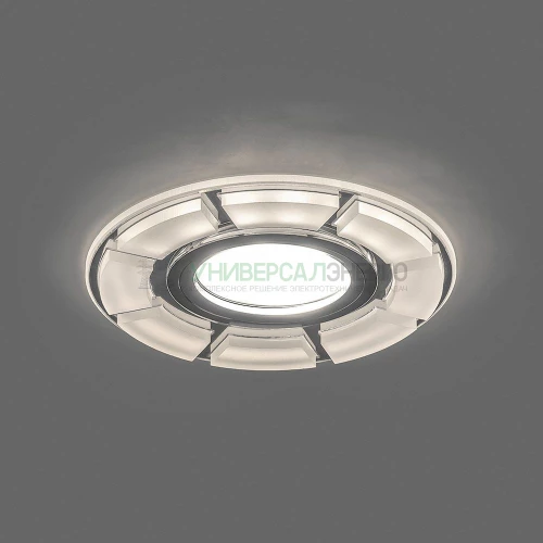 Светильник встраиваемый с LED подсветкой Feron CD993 потолочный MR16 G5.3 белый матовый, хром 40507 фото 2