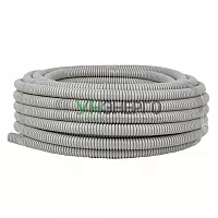 Труба гофрированная ПВХ d20мм с протяжкой сер. (уп.25м) Plast PROxima EKF tg-z-20-25n