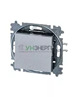 Выключатель 1-кл. СП Levit IP20 серебр./дым. черн. ABB 2CHH590145A6070