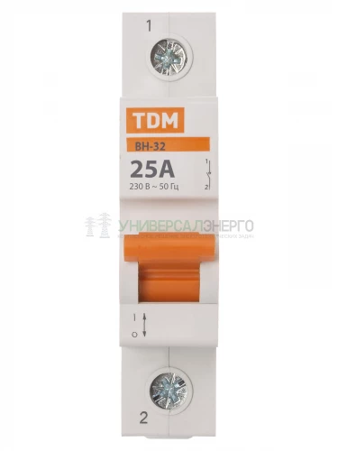 Выключатель нагрузки (мини-рубильник) ВН-32 1P 25A Home Use TDM фото 3