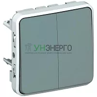 Механизм переключателя проходного 2-кл. СП Plexo 10А IP55 10AX сер. Leg 069525