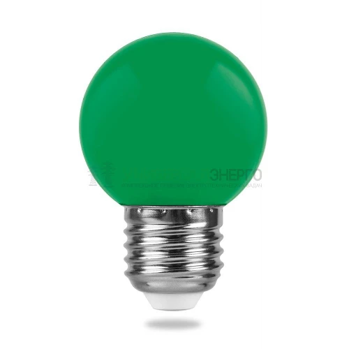 Лампа светодиодная Feron LB-37 Шарик E27 1W Зеленый 25117 фото 2