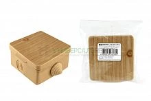 Распаячная коробка ОП 65х65х50мм, крышка, "ЭКО" (сосна), IP54, 4вх. инд. штрихкод TDM
