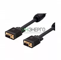 Шнур VGA plug - VGA plug 3м gold с ферритами REXANT 17-5505