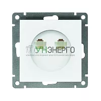 Розетка компьютерная 2-м СП Афина RJ45 кат.5E механизм бел. Universal A1086