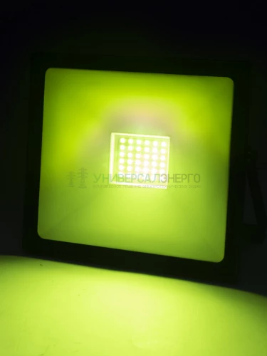 Прожектор светодиодный СДО-04-050Н-З (зелёный свет) 50 Вт, IP65, черный, Народный фото 3