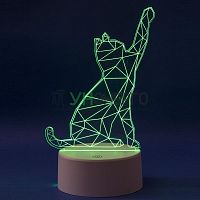 Светильник ULI-M501 RGB/3AAA CATTY/WHITE с эффектом 3D «Кошка» 3AAA (не в/к) 1 светодиод. RGB свет. USB кабель в/к Uniel UL-00007419 Светильник ULI-M501 RGB/3AAA CATTY/WHITE с эффектом 3D «Кошка» 3AAA (не в/к) 1 светодиод. RGB свет. USB кабель в/к Uniel UL-00007419