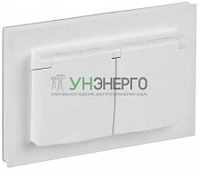 Розетка 2-м СП BRITE РСбш12-3-44-БрАБ 16А IP44 в сборе с крышкой арктич. бел. IEK BR-R26-16-44-K91-F
