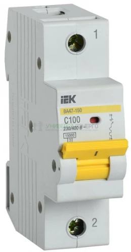 Выключатель автоматический модульный 1п C 100А 15кА ВА47-150 IEK MVA50-1-100-C