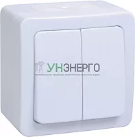 Выключатель 2-кл. ОП Гермес Plus 10А IP54 ВС20-2-0-ГПБ бел. IEK EVMP20-K01-10-54-EC