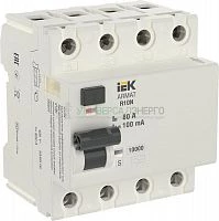 Выключатель дифференциального тока (УЗО) 4п 80А 100мА тип AC-S ВДТ R10N ARMAT IEK AR-R10N-4-080CS100