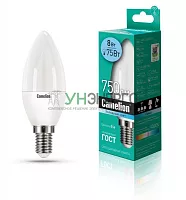 Лампа светодиодная LED8-C35/845/E14 8Вт свеча 4500К бел. E14 750лм 170-265В Camelion 12386