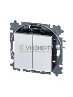 Переключатель 2-кл. СП Levit IP20 бел./дым. черн. ABB 2CHH595245A6062