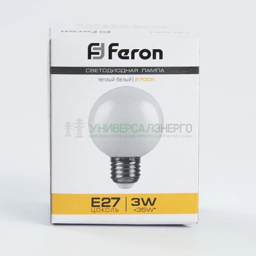 Лампа светодиодная Feron LB-371 Шар E27 3W 2700K матовый 25903 фото 7