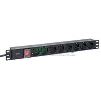Блок PDU TERACOM PRO 19дюйм 1U 16А/250В 8 роз. Schuko с выключат. шнур 2м 3х1.5кв.мм вилка Schuko корпус пластик черн. EKF TRP-HPD-LSP-16A-8SH-2MSH Блок PDU TERACOM PRO 19дюйм 1U 16А/250В 8 роз. Schuko с выключат. шнур 2м 3х1.5кв.мм вилка Schuko корпус пластик черн. EKF TRP-HPD-LSP-16A-8SH-2MSH