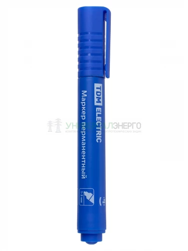 Маркер перманентный 1-2 мм, синий (пакет) круглый наконечник TDM фото 2