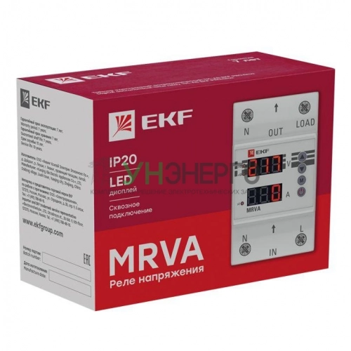 Реле напряжения и тока с дисплеем MRVA 25А PROxima EKF MRVA-25A фото 3
