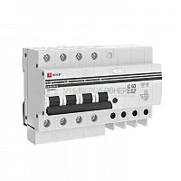 Выключатель автоматический дифференциального тока 4п 7.5мод. C 63А 100мА тип AC 4.5kA АД-4 S PROxima EKF DA4-63-100S-pro