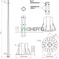 Комплект крепежа для ОСф/ОГСф-0;4 (болт М20х160 кл. пр. 8.8 - 8шт; гайка М20 - 32 шт; шайба М20 - 32шт; гровер С20 - 8шт) Пересвет В00005081