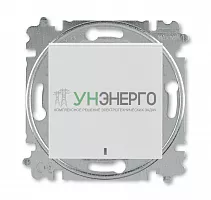 Выключатель кнопочный 1-кл. СП Levit IP20 с подсветкой сер./бел. ABB 2CHH599147A6016