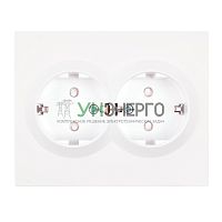 Розетка 2-местная с защитной шторкой (механизм), STEKKER, б/з, 250В, 16А, серия Мия, RST16-3109-01, белая магнолия 50913