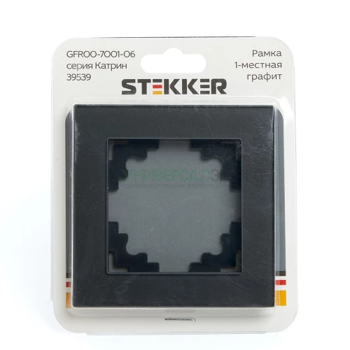 Рамка 1-местная, стекло, STEKKER, GFR00-7001-06, серия Катрин, графит 39539 фото 5