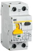 Выключатель автоматический дифференциального тока 2п (1P+N) C 20А 30мА тип A 6кА АВДТ-32 IEK MAD22-5-020-C-30
