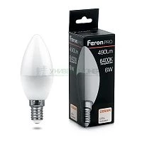 Лампа светодиодная Feron.PRO LB-1306 Свеча E14 6W 6400K 38046