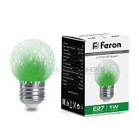 Лампа-строб Feron LB-377 Шарик прозрачный E27 1W зеленый 38209