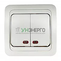 Выключатель 2-кл. СП Classico 2123 10А IP20 с подсветкой бел. ASD / IN HOME 4680005959877