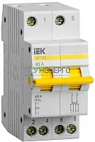 Выключатель-разъединитель трехпозиционный 2п ВРТ-63 40А IEK MPR10-2-040 Выключатель-разъединитель трехпозиционный 2п ВРТ-63 40А IEK MPR10-2-040