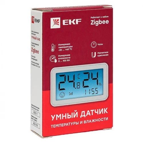 Датчик температуры и влажности с экраном умный Zigbee Connect EKF is-th-zb фото 2
