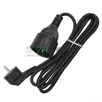 Удлинитель-шнур 1х2м с заземл. 16А IP20 ПВС 3х1 черн. DOMTOK 2341